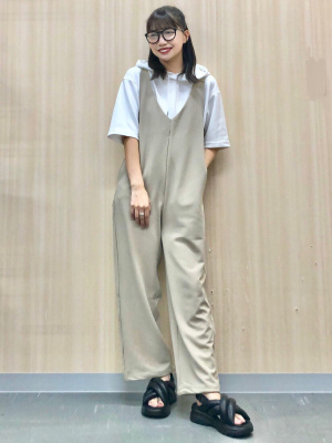 レビュー高評価の商品！ GU公式 カットソーサロペットパンツ | サロペット・オーバーオール・オールインワン