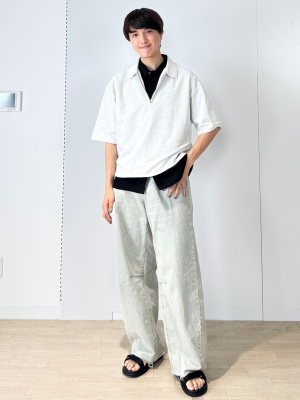 GU公式 | テクスチャーシャツ(5分袖)