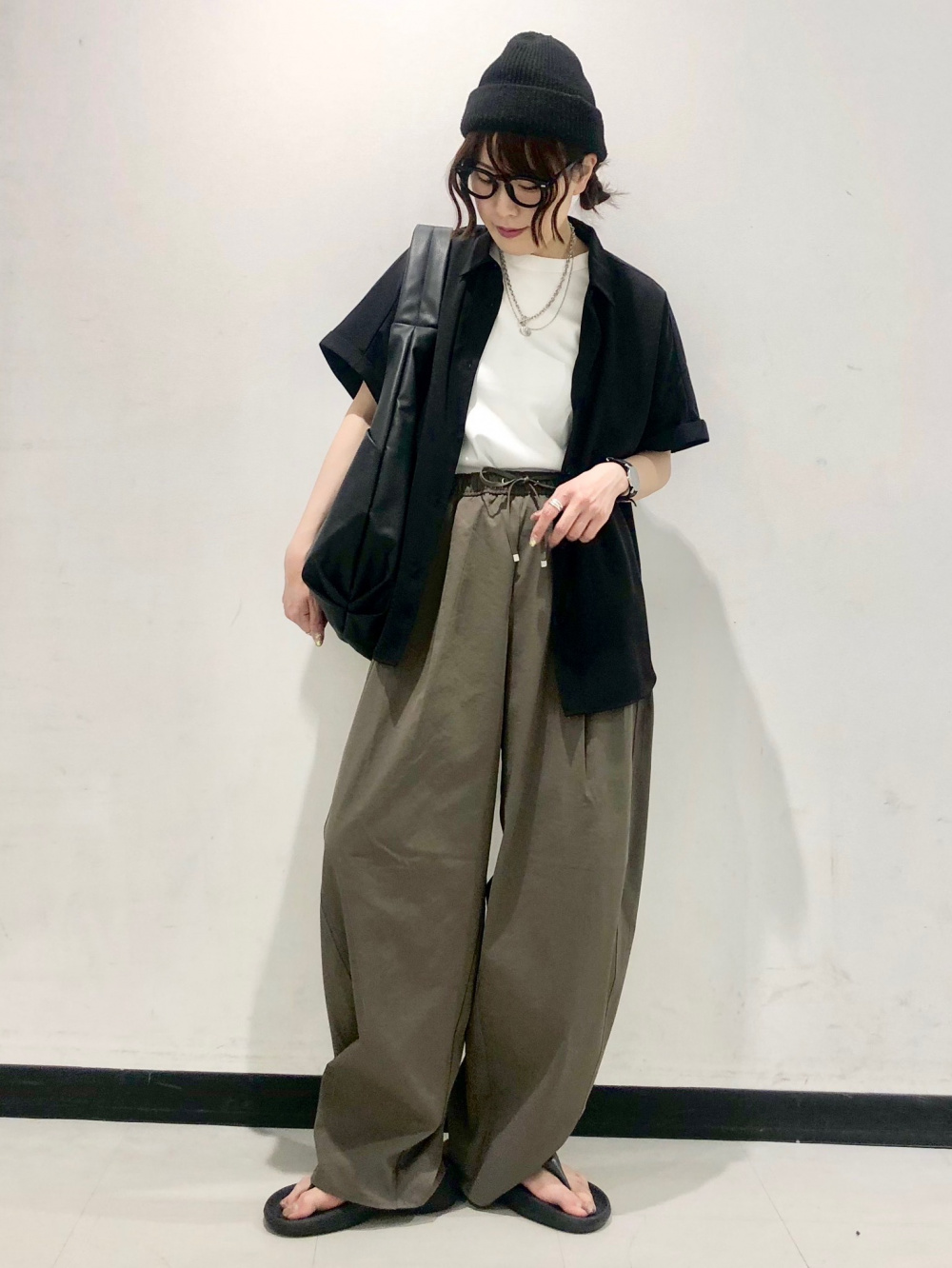 ボクシーT(5分袖)(ボーダー)(オーバーサイズ)、2WAYバンドゥ」の