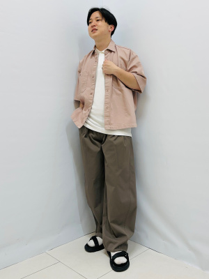 GU公式 | ツイルボクシーワークシャツ(5分袖)Q