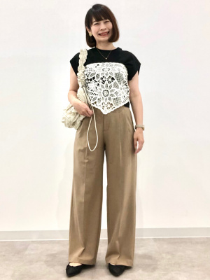 GU公式 | タックワイドパンツ+EC(丈長め80.0cm)