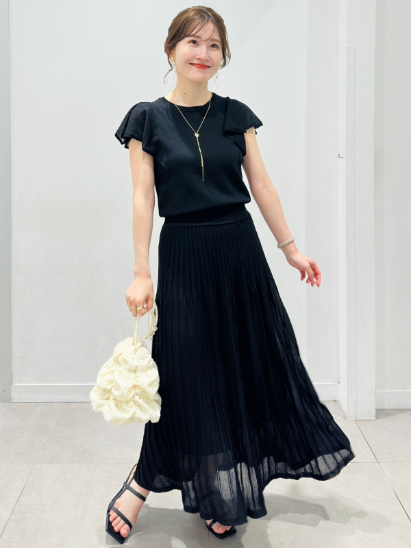 シェリエ シアーニットスカート ブラック！！ ジル スチュアート JILL STUART ◇シアーニットスカート