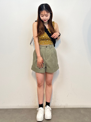 【2024AW】チャーム付タックショートパンツ　Chico　ブラウン系その他2 GU公式 | タックショートパンツ+E