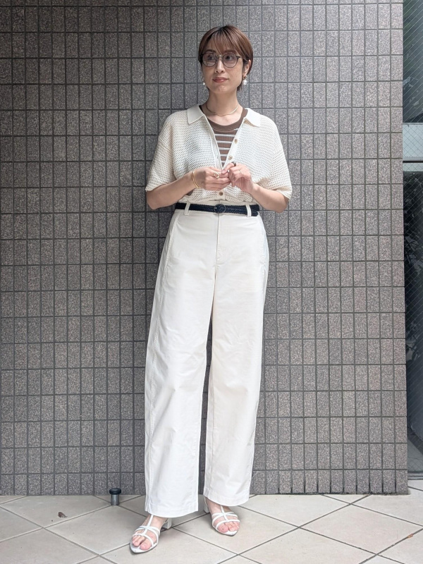 【GUMZZI】半袖ブラウス×ワイドパンツセットアップto27407 バックジップTブラウス(半袖)Z(セットアップ可能)、ドレープ