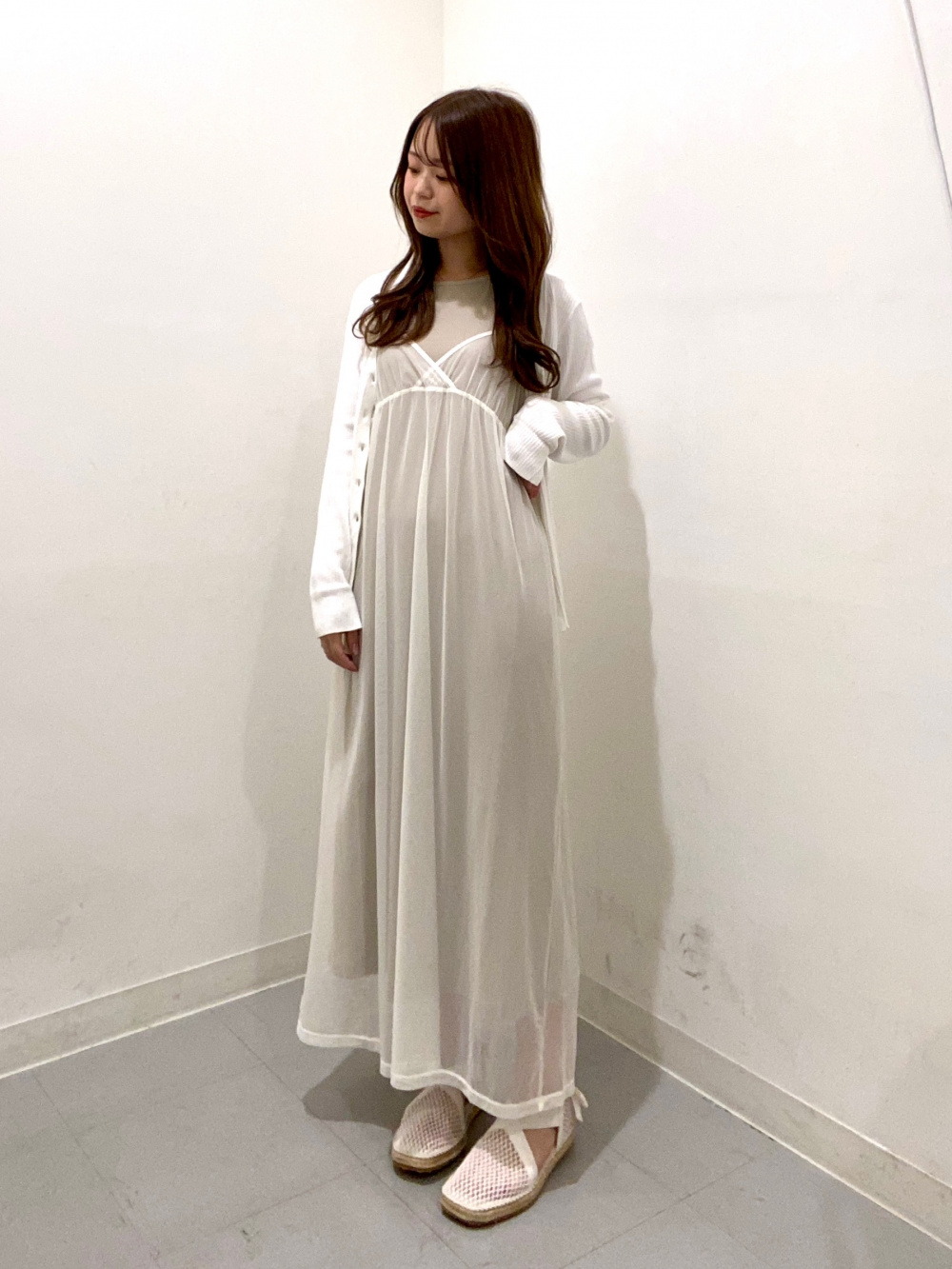 スキッパーポロワンピース(ノースリーブ)Z+E、ライトソール