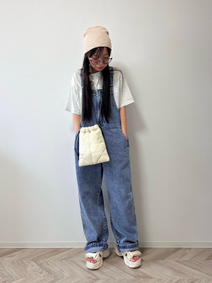 GU公式 | GIRLSフロントジップサロペットパンツJR+E