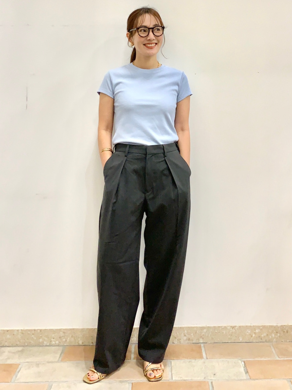 リブT、バレルレッグスラックス(丈標準70.0～74.0cm)のコーディネート