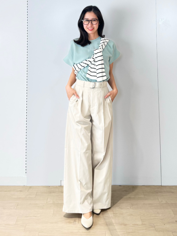 UVカットボーダーVネックカーディガンZ+Eのコーディネート・着用