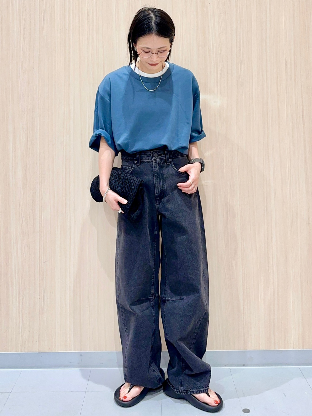SALE】ダブルZIPワイドリブ5分袖ニットプルオーバー