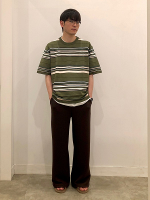 GU公式 | ウォッシャブルマルチボーダーセーター(5分袖)