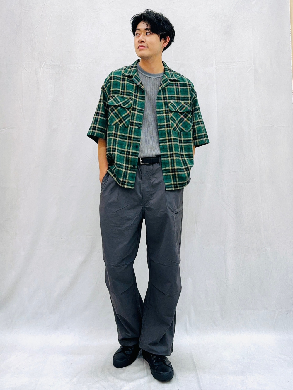 ドライストレッチオーバーサイズT(5分袖)、ナイロンジップパラシュート