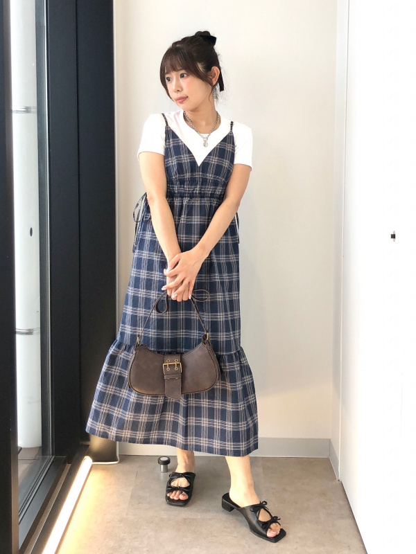 チェックキャミソールワンピース(丈標準117.0～126.0cm