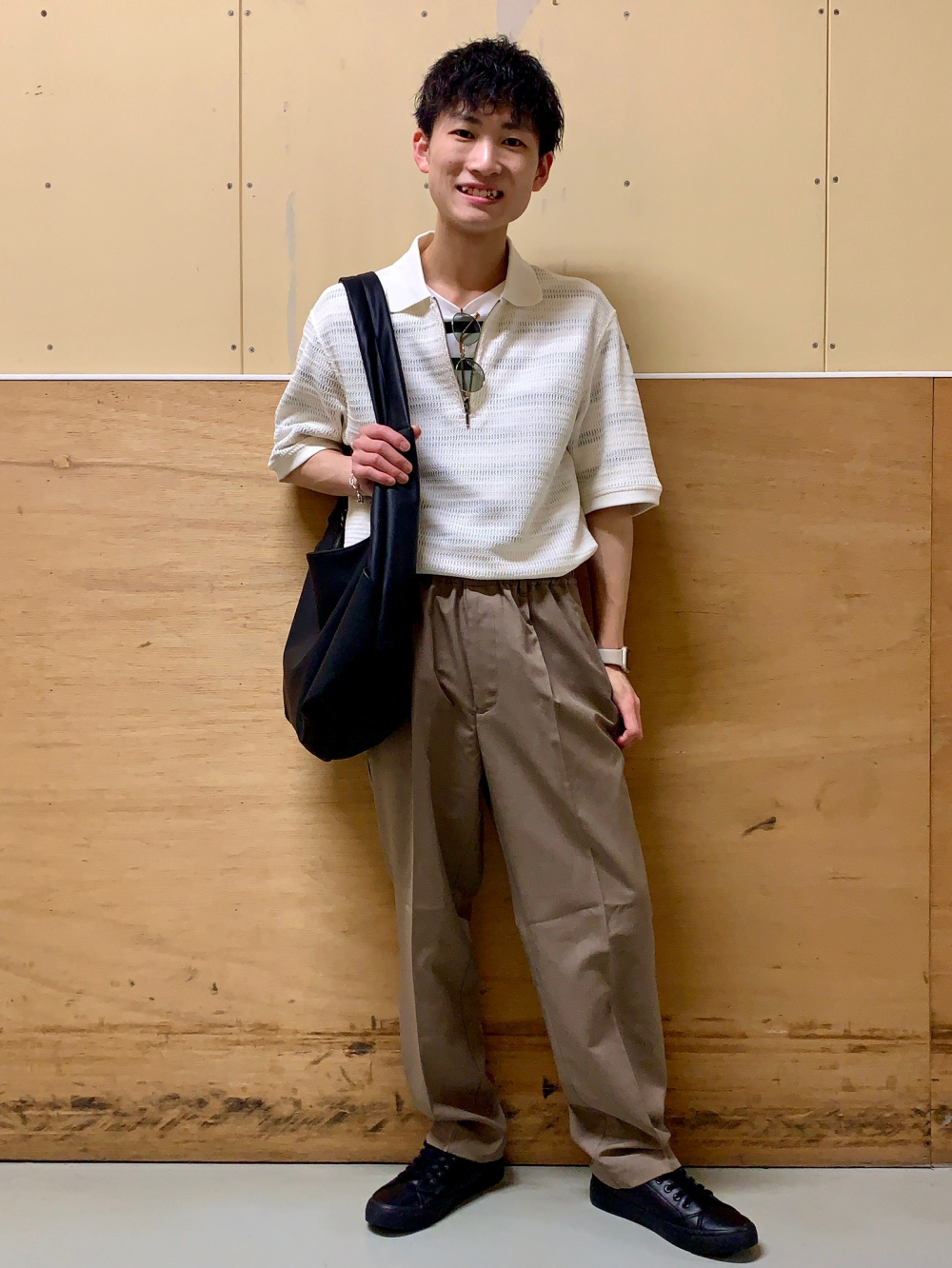 【新作入荷!!】 ボクシーT(5分袖)(ボーダー)(オーバーサイズ)、メッシュハーフ トップス