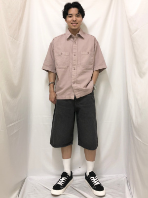 GU公式 | ツイルボクシーワークシャツ(5分袖)Q