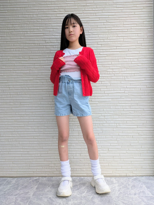 GU公式 | ブークレ透かし編みカーディガン