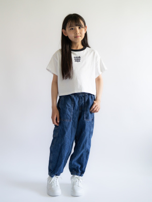 GU公式 | KIDS(男女兼用)デニムワイドワークジョガーパンツ