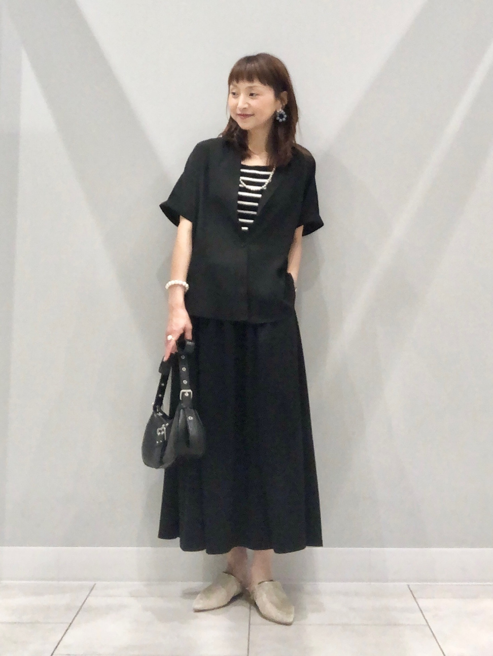 クールグラデーションドロストスカート