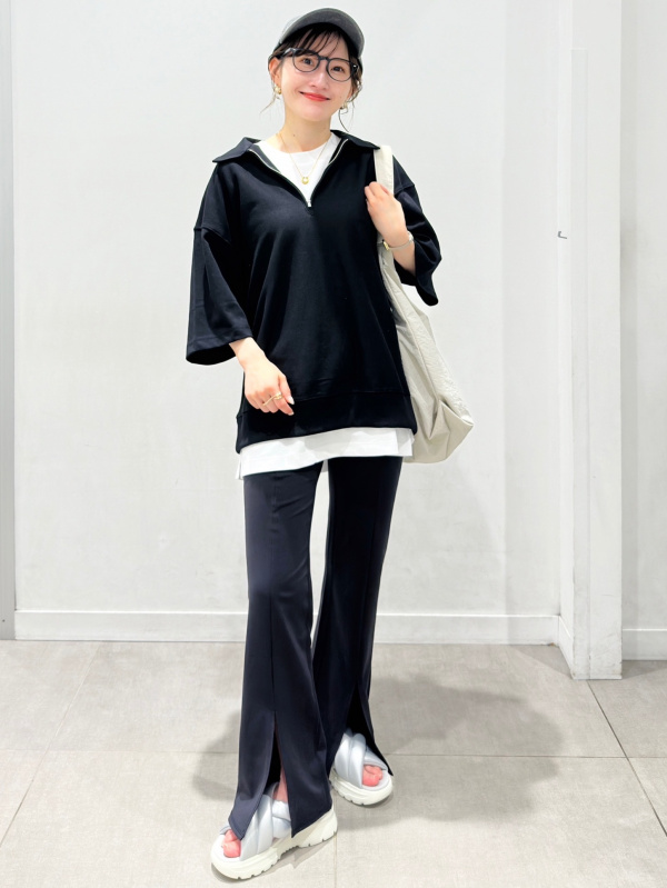 ハーフジップスウェT(5分袖)Q（メンズ）の着用コーディネート一覧