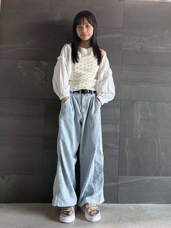 コットンブレンドクロップドキャミソール(ドライ)(フラワー