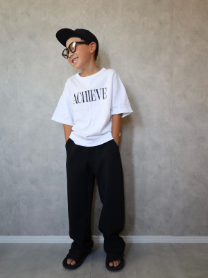 GU公式 | KIDS(男女兼用) スウェT(5分袖)(ロゴ)