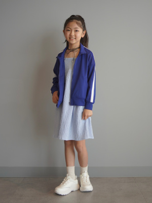 【新品】ジュニア ジャケット ジャンパー 140cm アウターインナーセット 青 GU公式 | KIDS(男女兼用)ドライトラックジャケット