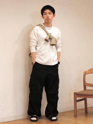 注目の新作♪【GUCCI】長袖コットンジャージーTシャツ エンブロイダリー コットンジャージー Tシャツダークグレー