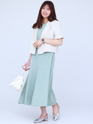 GU公式 | ボリュームスリーブワンピース(5分袖)Z+E