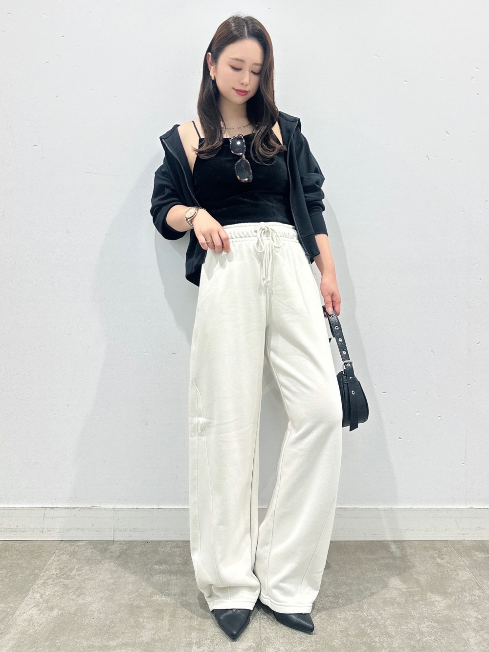 2ピースクロップドカーディガン(長袖)、UVカットフルジップ
