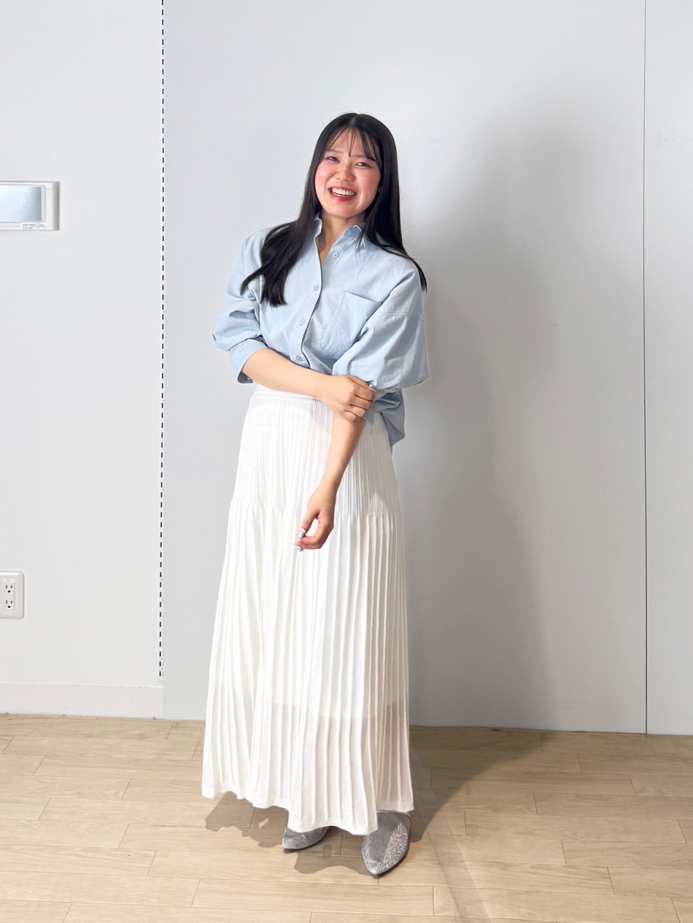 Sheer Knitted Flared Skirt/Z+EC」| GU的穿搭理念