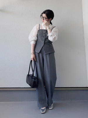 Cygne シーニュ フロントボタンビスチェ グレー0 中古・古着通販】cygne (シーニュ) フロントボタンビスチェ