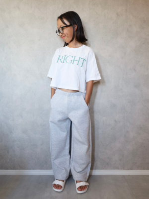 [Jeans]♥クロップド半袖Tシャツ GU公式 | GIRLSクロップドT(半袖)(ロゴ)JR