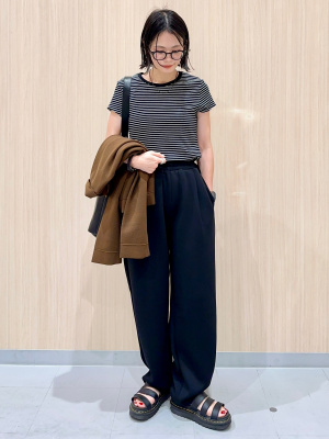 まりい様 GU公式 | リブボーダーT