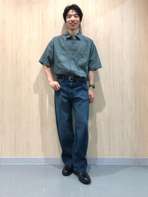 GU公式 | ツイルボクシーワークシャツ(5分袖)Q