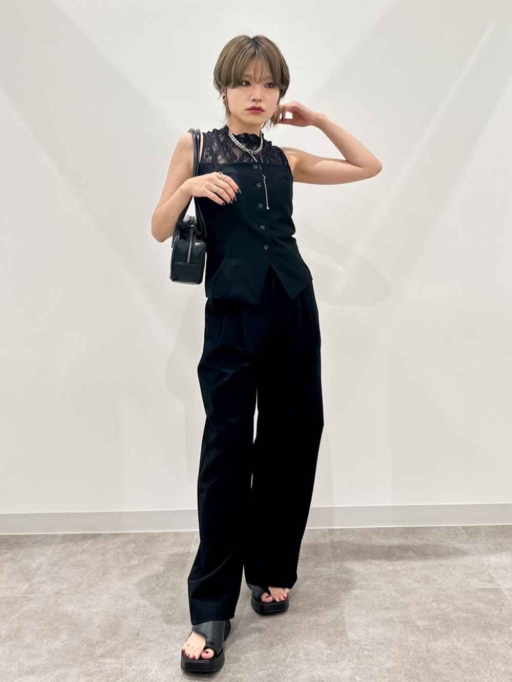 新品　GU リブポロセーター by rokh ネイビー　ロク　3XL ⑥ GU×rokh(ロク)】店頭で一目ぼれしたリブポロセーターが着やせ