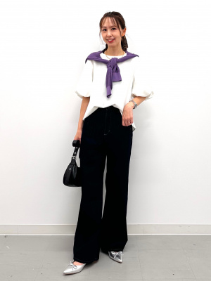 GU公式 | バブルスリーブブラウス(5分袖)Z