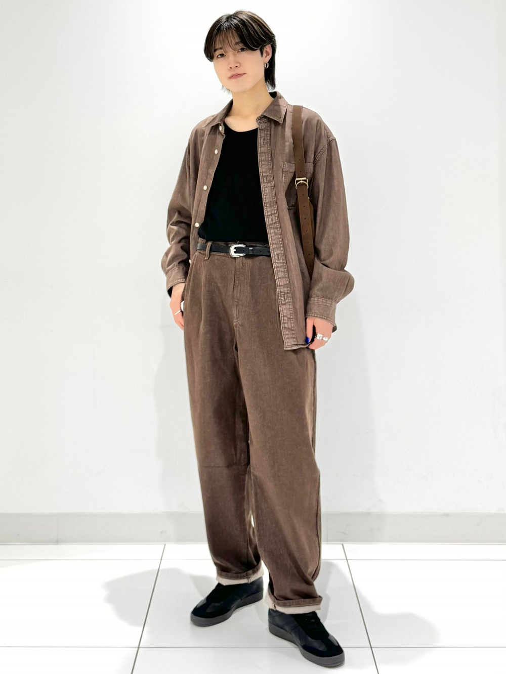 ブラウン♡  ̖́- ONI DENIM 鬼デニム super wide straight 15oz ONI crushed