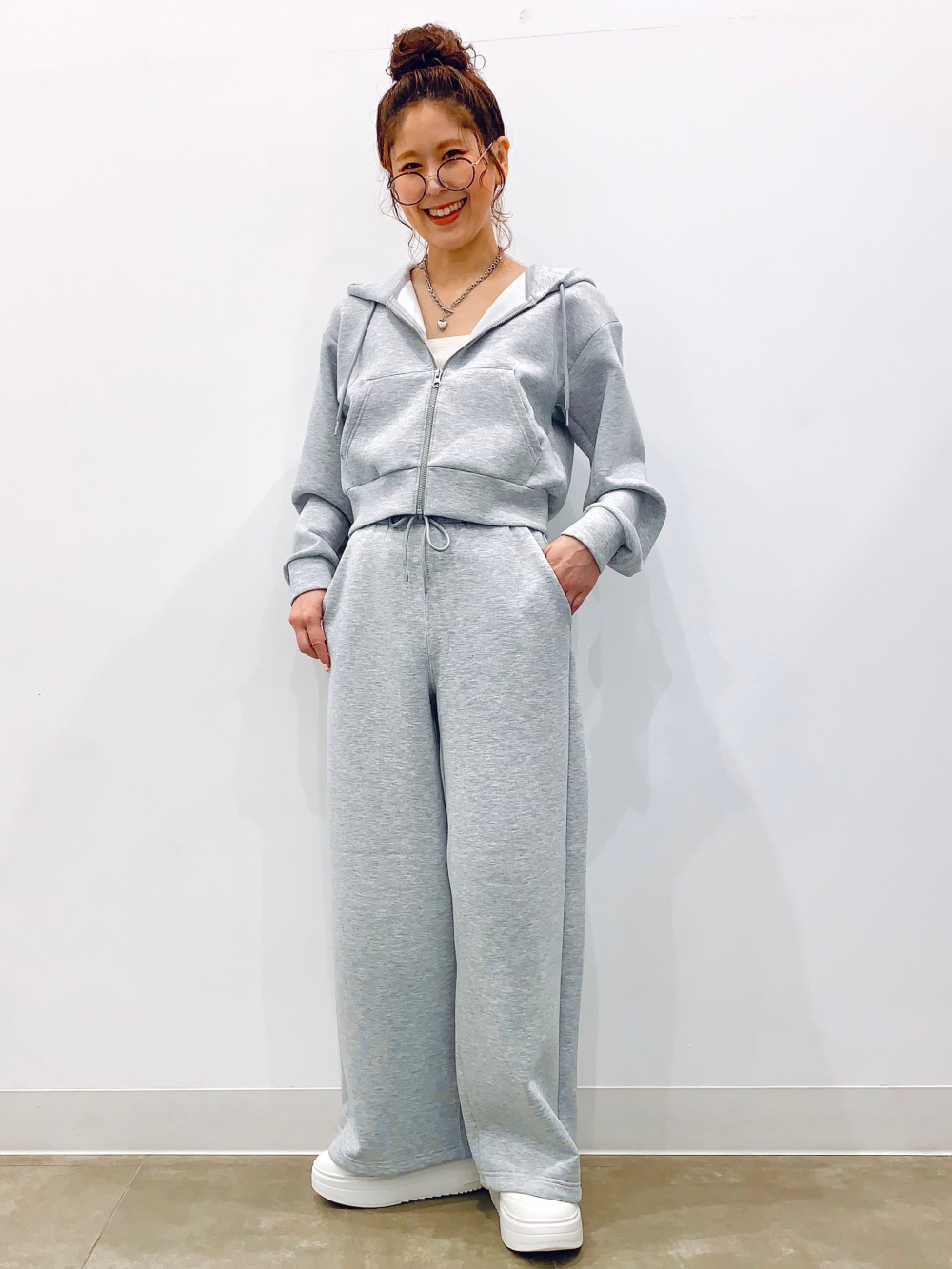 Lacy Stitch Knitted Shirt/S、Puff Sweat Baggy Pants」| GU的