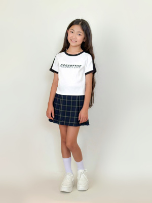 GU公式 | GIRLSリブクロップドラインT JR