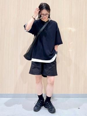 くもページ GU公式 | ボクシーヘンリーネックT(5分袖)