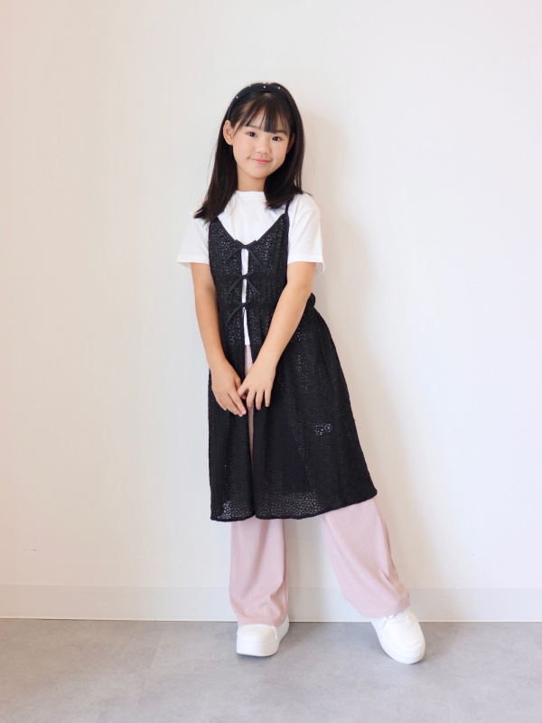 もったいない⭐︎ GU公式 | GIRLSリブプルオンワイドパンツ(セットアップ可能)