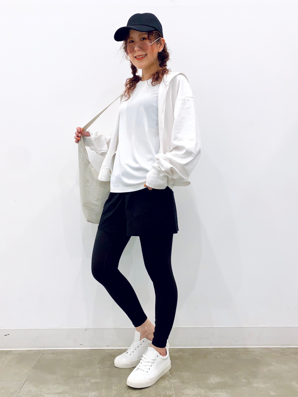 スウェットジョガーパンツ、ウォッシュドワッフルボクシーT(5分