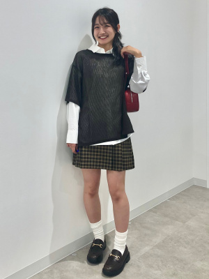 GU公式 | メッシュニットオーバーサイズプルオーバー(5分袖)Q