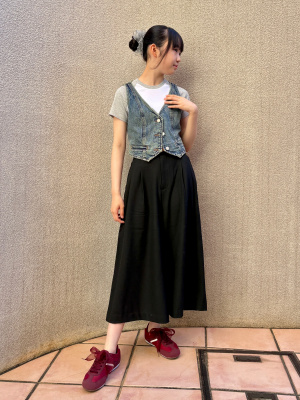 【DOLCE&GABBANA】デニムベスト レースディテール エアーストレッチデニム・ジャケット/40代50代からのレディース