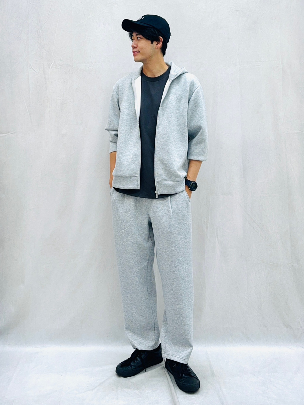 トップス bijou puff sweat Puff Sweat Full-Zip Hoodie」| GU的穿搭理念