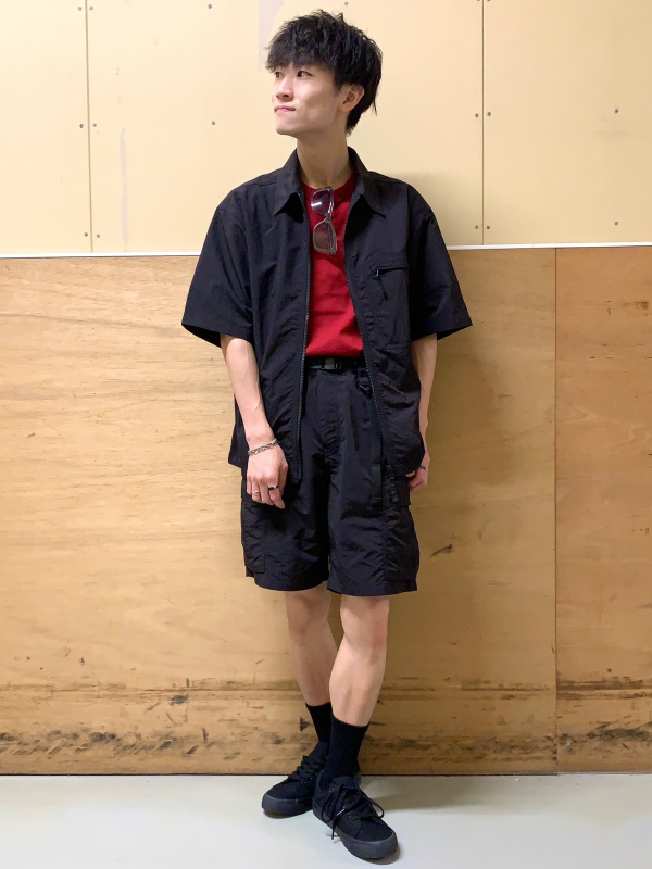 配色切替 セットアップ ジップシャツ ハーフパンツ スポーティ erika6274-01.jpg