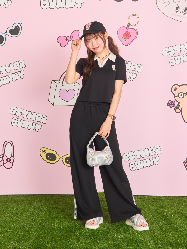 GIRLSクロップドポロシャツ エスターバニー JR（子ども服）の着用