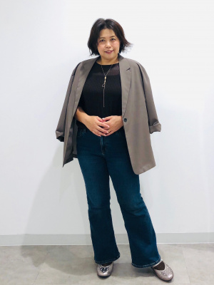 500年後の未来　カートン GU公式 | スリムフレアジーンズ+EC(丈短め68.0cm)