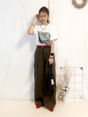 GU公式 | カーゴワイドパンツ+EC(丈長め80.0cm)