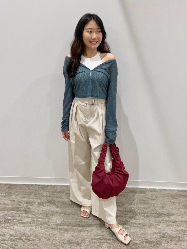 ブークレ透かし編みカーディガン、スキッパーポロワンピース