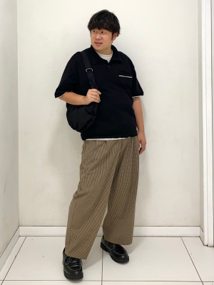 確認 (๑•᎑•๑) GU公式 | ウォッシャブルニットポロシャツ(5分袖)